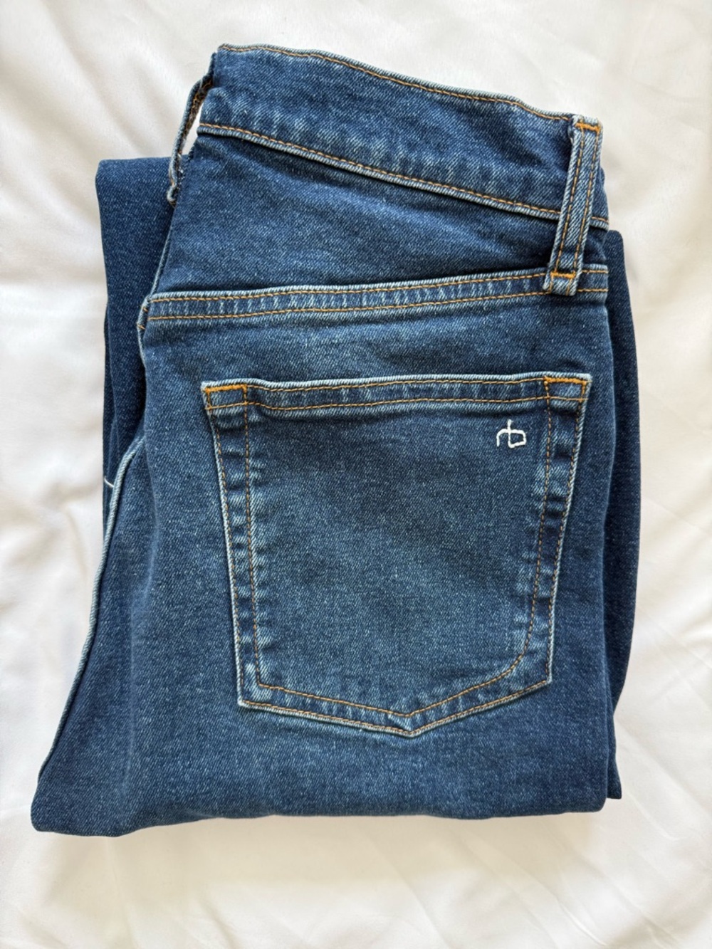 rag & bone Harlow mid-rise straight jeans in marine (25)
